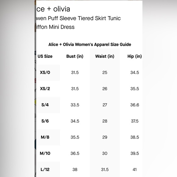 Alice + Olivia Rowen Puff Sleeve Tiered Skirt Tunic Chiffon Mini Dress - Picture 11 of 16